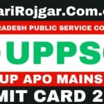 UPPSC APO Mains Admit Card 2026