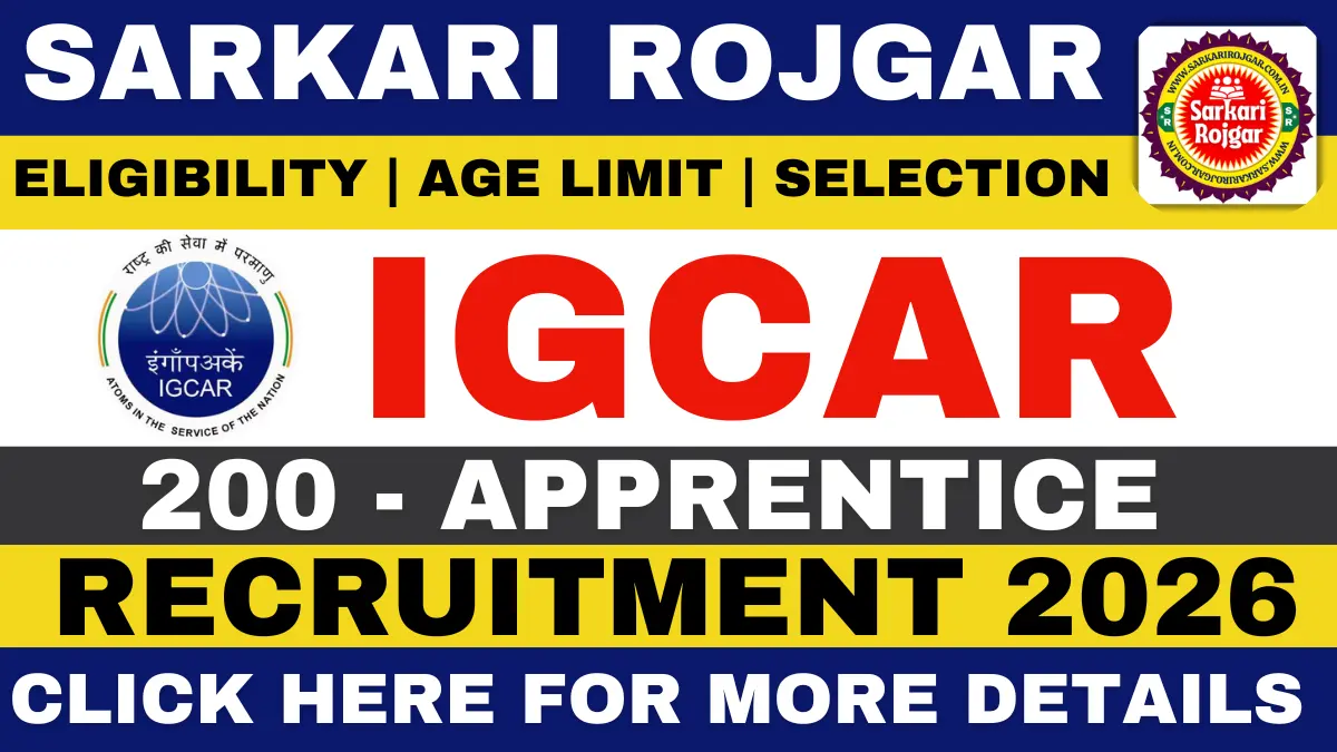 IGCAR Apprentice Recruitment 2026