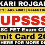 UPSSSC PET Admit Card 2026