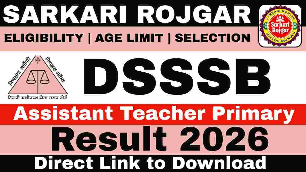 DSSSB Assistant Teacher Primary Result 2026