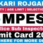 MP SI Admit Card 2026