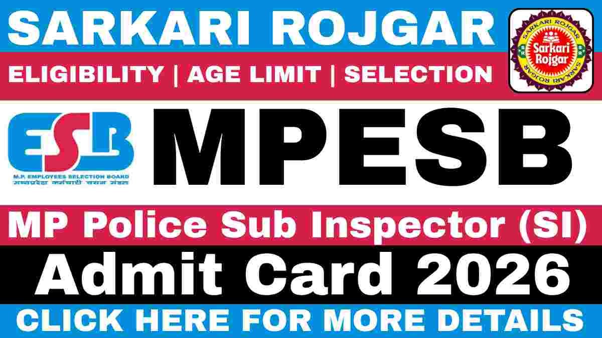 MP SI Admit Card 2026