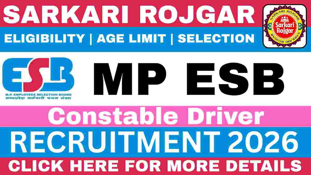 MPESB MP Police Constable Driver Recruitment 2026