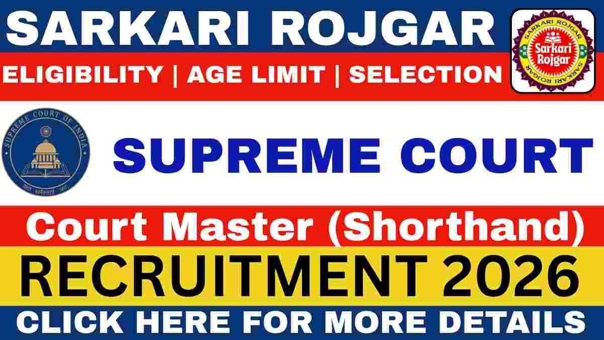 Supreme Court of India Court Master Recruitment 2026